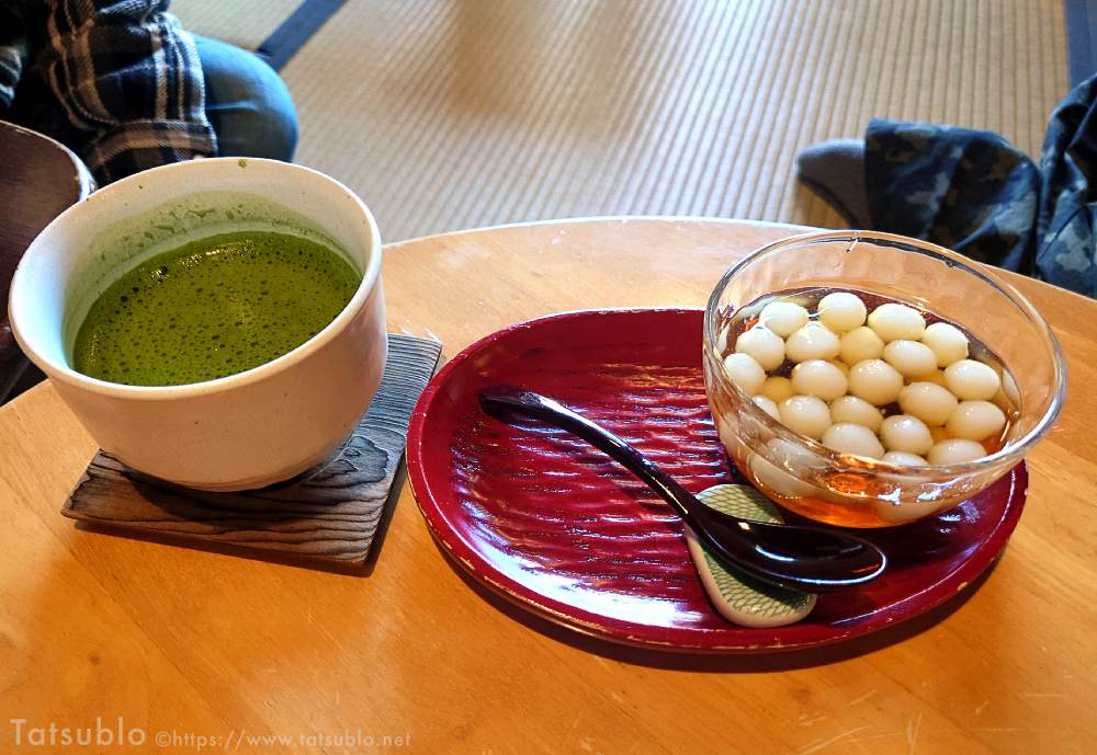 「かんざらし」にホットの抹茶。